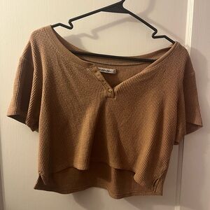 Abercrombie Casual Tan Waffle Knit Women's Top